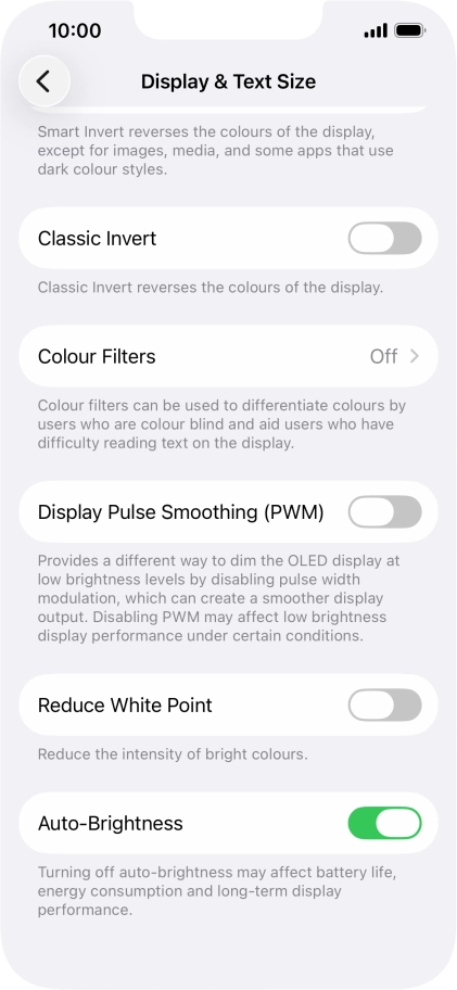 Press the indicator next to 