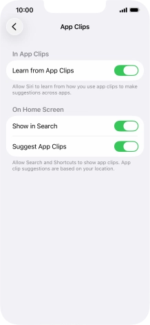 Press the indicators next to the required settings to turn them on or off. Press the indicators next to the required settings to turn them on or off.
