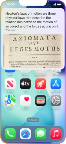 Ask questions or ask Siri to find information on the internet.