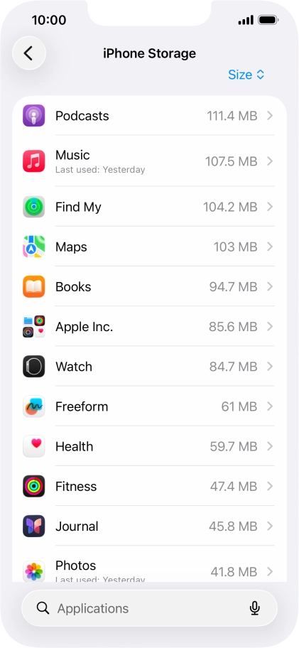 Press the required app.