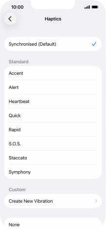 Press the required setting to turn on the function. Press the required setting to turn on the function.