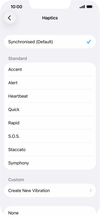 Press the required setting to turn on the function. Press the required setting to turn on the function.