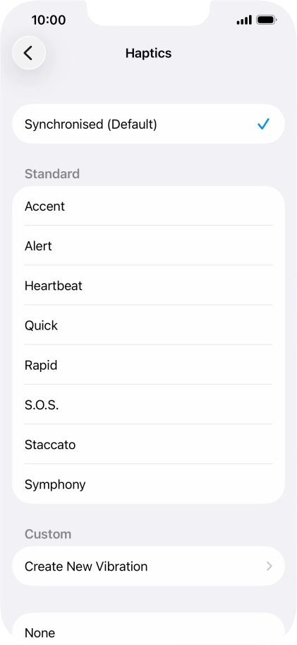Press the required setting to turn on the function. Press the required setting to turn on the function.