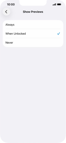 To select notification preview on the lock screen, press Always. To select notification preview on the lock screen, press Always.