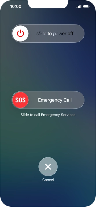 Press and drag the power off icon right.