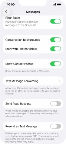 Press the indicator next to 