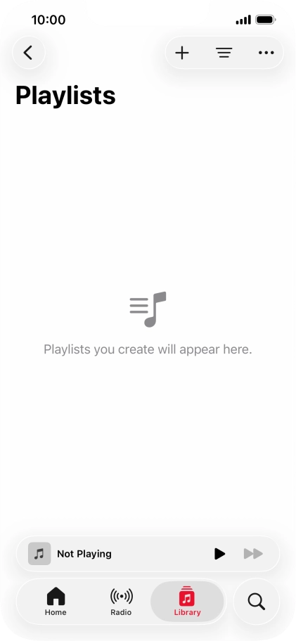 Press the new playlist icon. Press the new playlist icon.