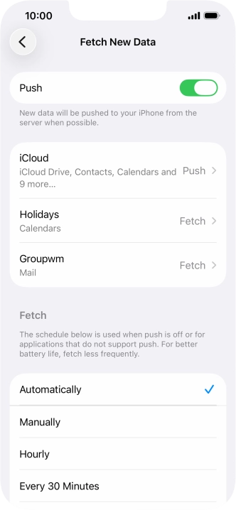 Press the indicator next to 