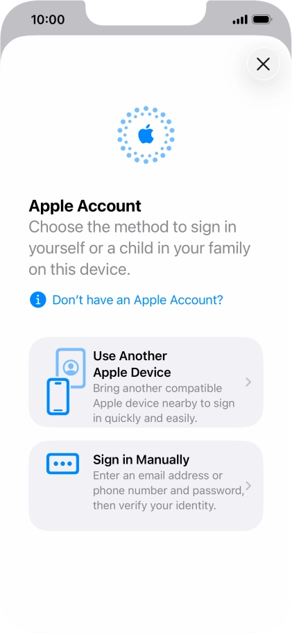 Press Sign in Manually.