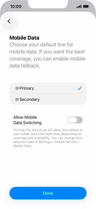 Press the indicator next to 