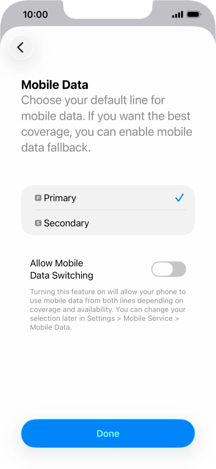 Press the indicator next to 