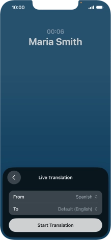 Press Start Translation to use Live Translation during your call. Press Start Translation to use Live Translation during your call.