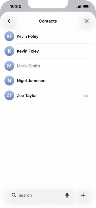 Press the required contact.