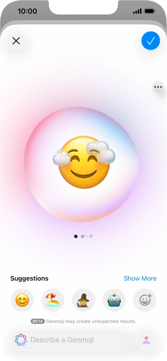 Slide your finger right or left on the screen to see the generated results. Slide your finger right or left on the screen to see the generated results.