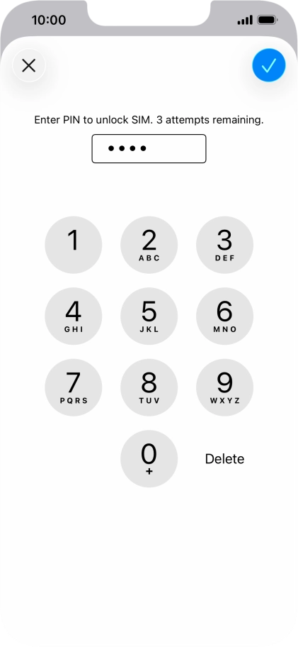 Key in your PIN and press the confirm icon. Key in your PIN and press the confirm icon.
