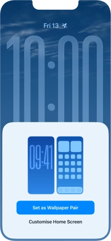 To use the same colour theme on the home screen, press Set as Wallpaper Pair.