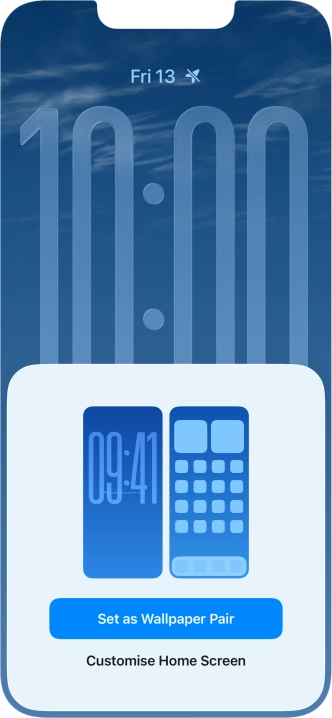 To use the same colour theme on the home screen, press Set as Wallpaper Pair.