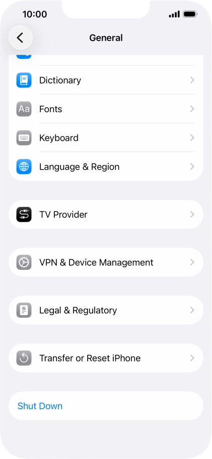 Press Transfer or Reset iPhone.