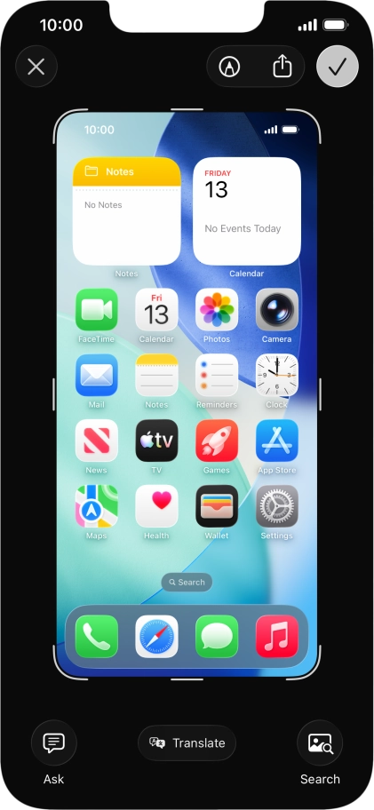 Follow the instructions on the screen to edit and save your screenshot.