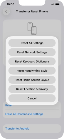 Press Reset All Settings.
