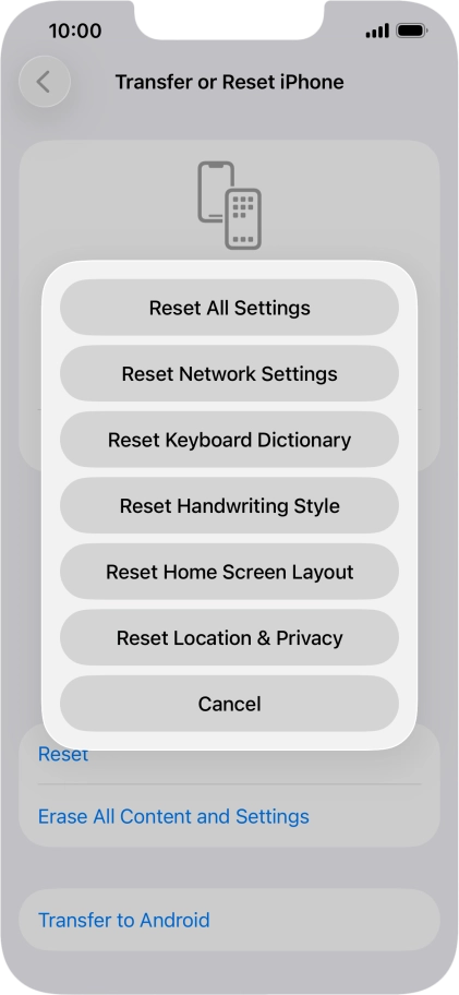 Press Reset All Settings.