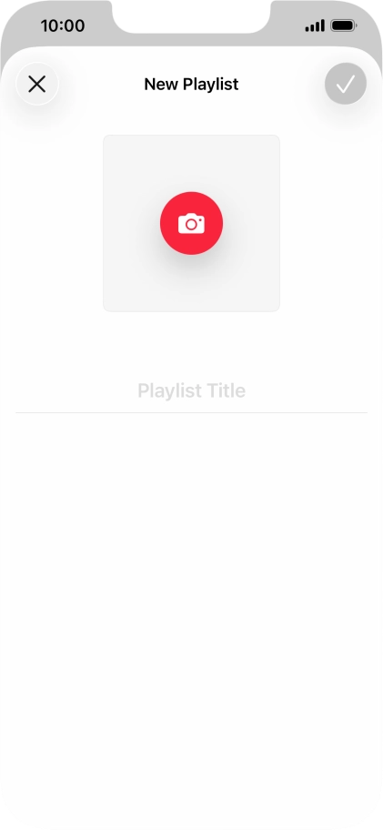 Press the text input field and key in a name for the playlist. Press the text input field and key in a name for the playlist.