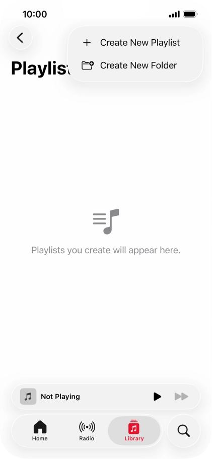 Press Create New Playlist. Press Create New Playlist.