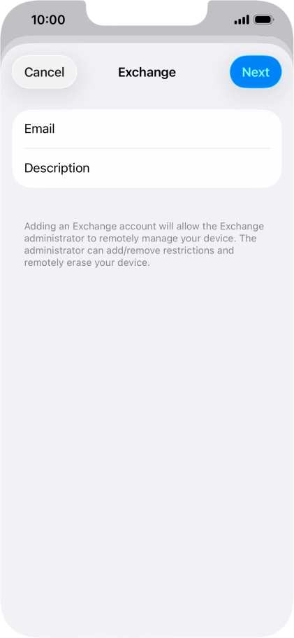 Press Description and key in the required name. Press Description and key in the required name.