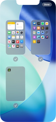 Press the field below the required home screen page to turn page view on or off.