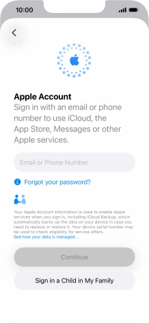 Press Email or Phone Number and key in the username for your Apple Account.