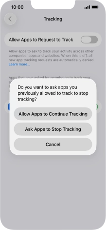 If you turn off the function, press the required setting.
