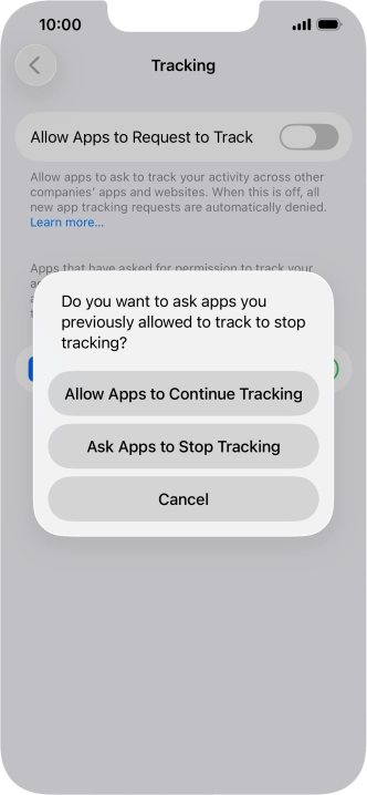 If you turn off the function, press the required setting.