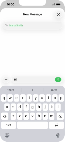 Press the send icon. Press the send icon.