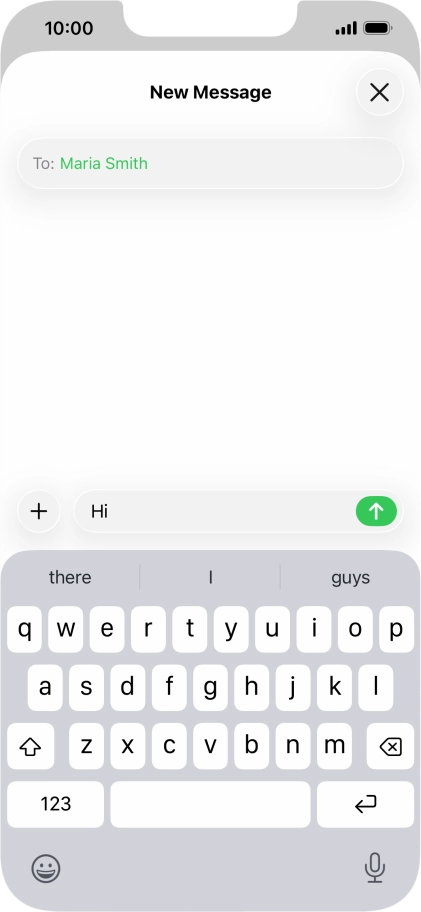 Press the send icon. Press the send icon.