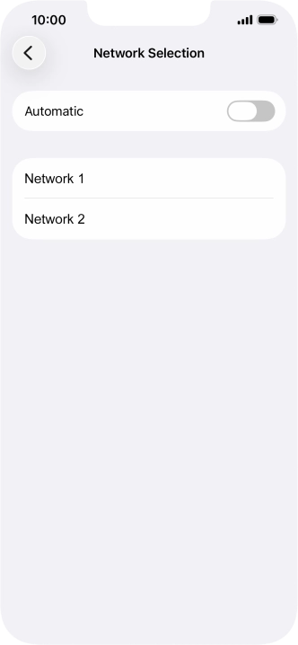 If you turn off the function, press the required network.