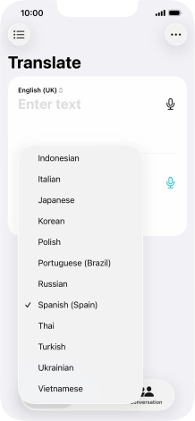 Press the required target language. Press the required target language.