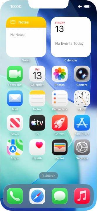 The flight mode icon shows that flight mode is turned on. The flight mode icon shows that flight mode is turned on.