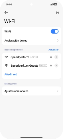 Pulsa la red deseada.