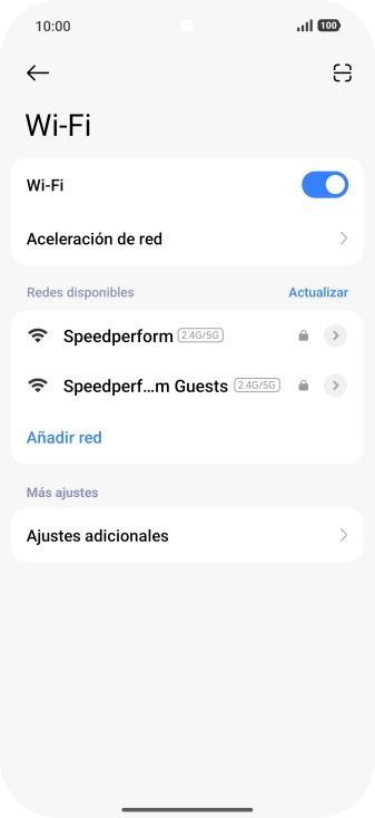 Pulsa la red deseada.