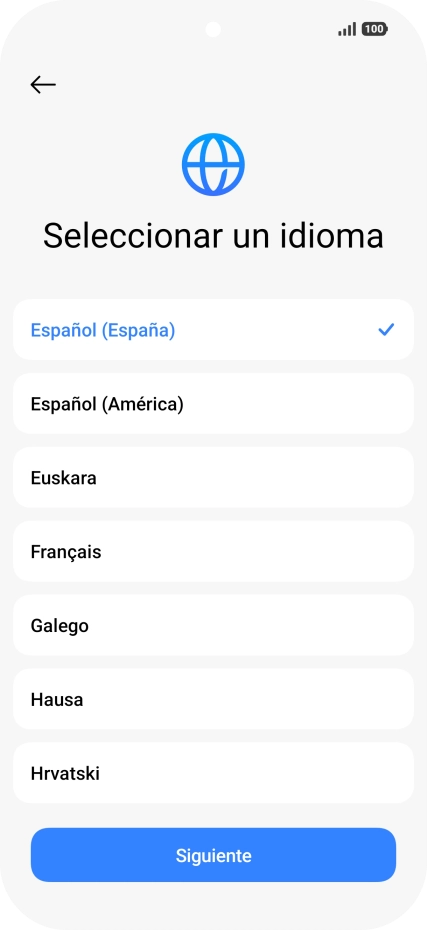 Pulsa el idioma deseado.