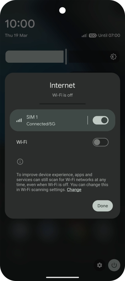 Press the indicator next to 
