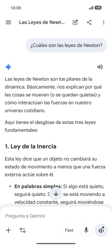La transcripción de la conversación con Gemini Live aparece ahora en la pantalla.