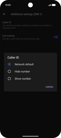 Press Show number to turn on caller identification.