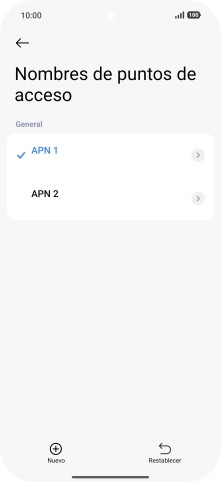 Pulsa la conexión de datos deseada para activarla.