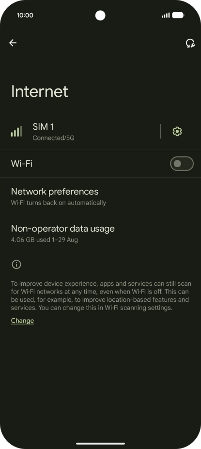 Press the indicator next to 