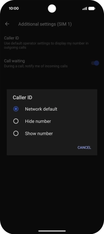 Press Show number to turn on caller identification.