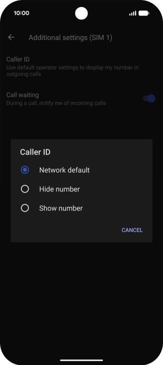 Press Show number to turn on caller identification.