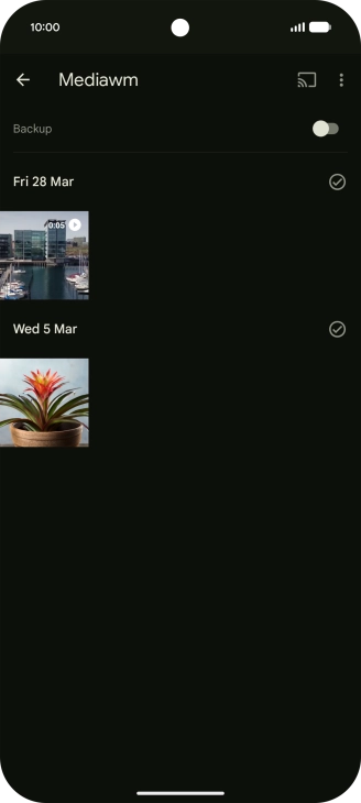 Press and hold any picture or video.
