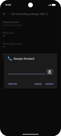 Press TURN OFF.