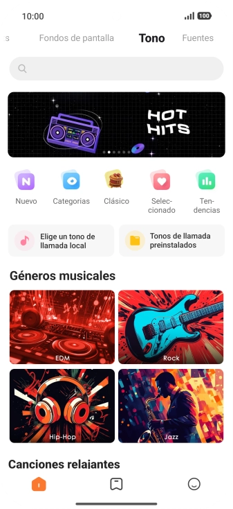 Si deseas seleccionar un timbre de llamada que no sea un timbre de llamada predeterminado, pulsa Elige un tono de llamada local y sigue las indicaciones de la pantalla para seleccionar la melodía deseada.